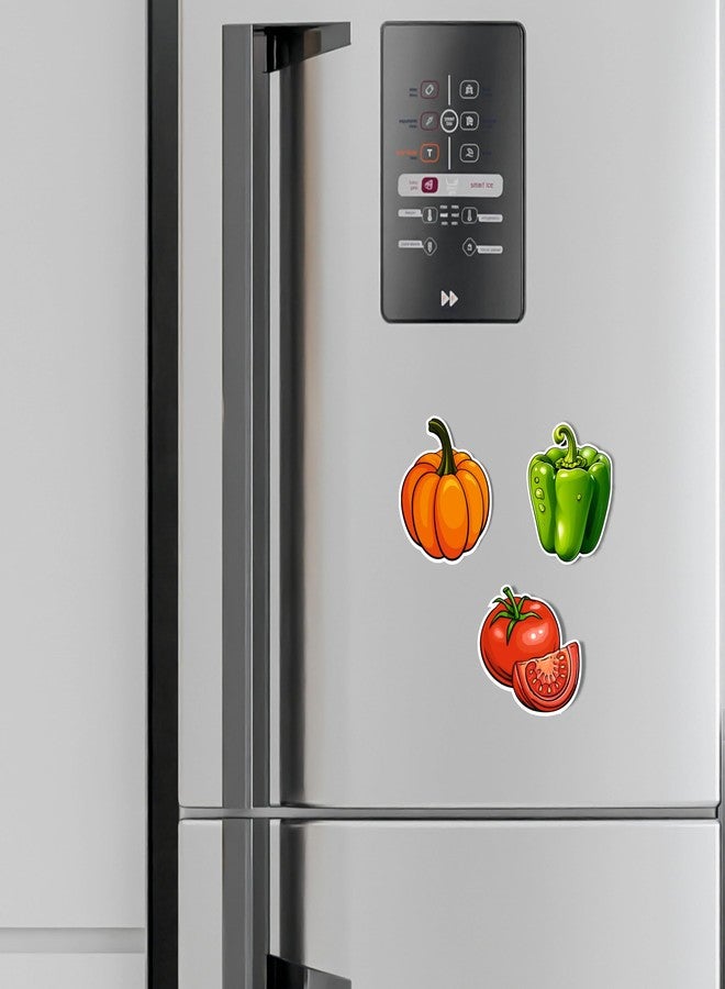 Giftplease Vegetables Fridge Magnets- Set of 3 | Travel Souvenir | Refrigerator Magnet | Gifts | Decorative Items for Kitchen Fridge Magnets Set | Multicolor (FM_06) - Image 2
